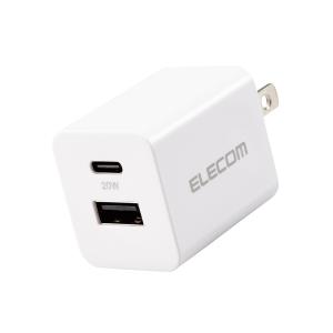 エレコム ELECOM AC充電器/20W/USB-C1ポート/USB-A1ポート/ホワイト｜ymobileselection