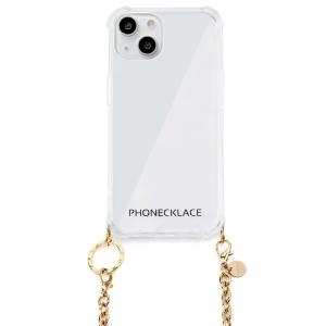 スマホケース 携帯ケース iphone13 ケース PHONECKLACE フォンネックレス ゴールド ポリカーボネート/TPU チェーンショルダーストラップ付  アイフォン アイホン｜ymobileselection