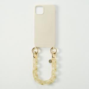 スマホケース 携帯ケース iphone13 ケース PHONECKLACE フォンネックレス アイボリー シリコン ハンドチェーンストラップ付  アイフォン アイホン 携帯カバー