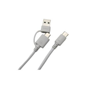 G.worker 2in1 PD対応60Wしなやかケーブル Type-C 出力 USB-A/Type-C出力 3m 白｜ymobileselection