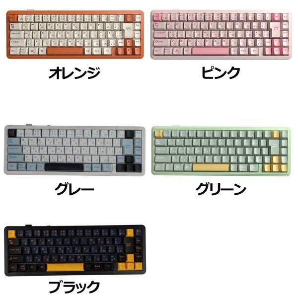 AULA F65J ワイヤレスキーボード テンキーレス Bluetooth対応 コンパクト
