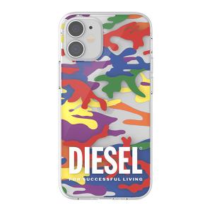 DIESEL ディーゼル iPhone 12 mini Clear Case Pride Camo AOP SS21 colourful 44331