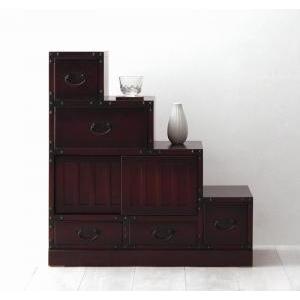 階段箪笥 右下がり 和風 昭和 レトロ 古風 桐 タンス たんす 階段