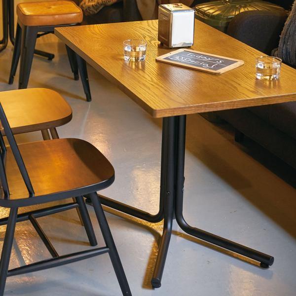 木製×スチール カフェテーブル 幅100 高さ67 長方形 2人 3人 おしゃれ 角型 スチール セ...
