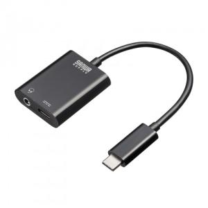 Type-Cオーディオ変換アダプタ USB PD対応 直径3.5mm ケーブル長12cm  MM-ADUSBTC3 サンワサプライ 送料無料 メーカー保証 新品｜yms-reusestore