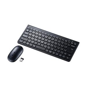 静音ブルーLEDマウス付き薄型ワイヤレスキーボード ブラック SKB-WL32SETBK サンワサプライ 送料無料 メーカー保証 新品｜yms-reusestore