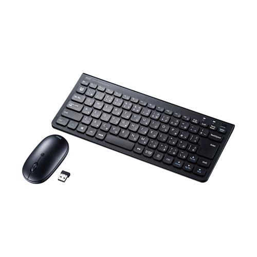 静音ブルーLEDマウス付き薄型ワイヤレスキーボード ブラック SKB-WL32SETBK サンワサプ...