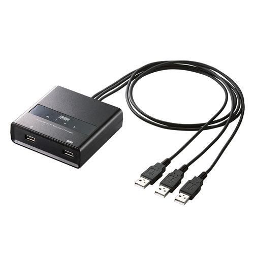 キーボード・マウス用パソコン切替器（3:1） 1組のUSBキーボード・USBマウスを3台のパソコンで...