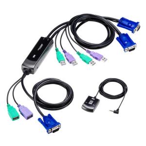 手元スイッチ付きパソコン自動切替器 2:1 USBキーボード・マウス アナログディスプレイに対応 サンワサプライ