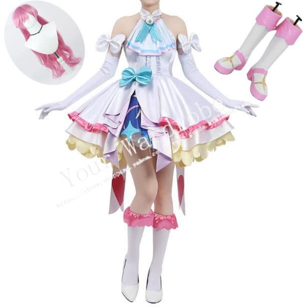 新品 ひろがるスカイ！プリキュア 風 虹ヶ丘ましろ にじがおかましろ キュアプリズム コスプレ衣裝 ...