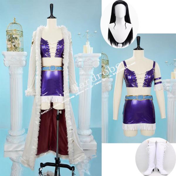 新品 ONE PIECE（ワンピース） 風 ニコロビン コスプレ衣装 ウィッグ 靴 cosplay ...