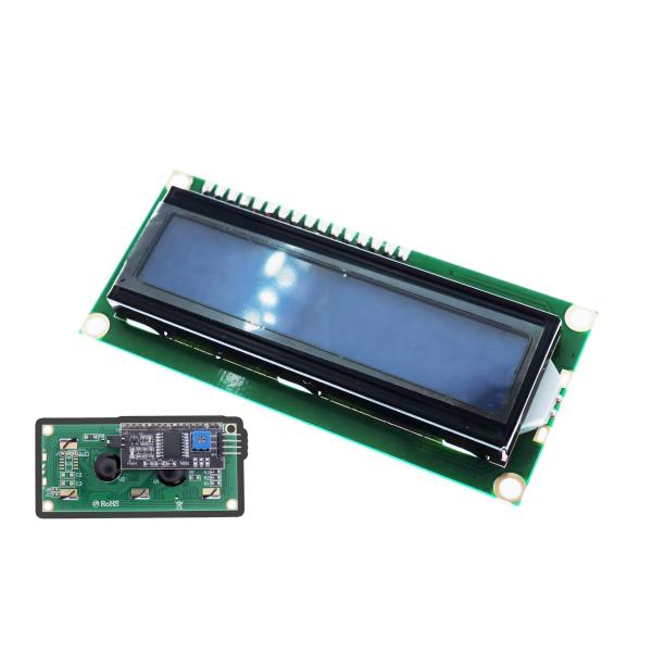 YMS PARTS LCD 1602 ディスプレイモジュール 青背景・白文字 16×2行 I2C 一...