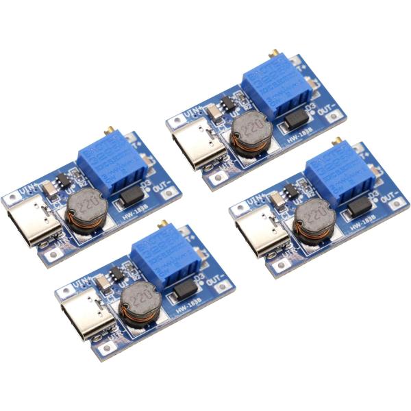 YMS PARTS【高効率MT3608】Type-C 昇圧DCDCコンバーター 4枚組 電圧可変 1...