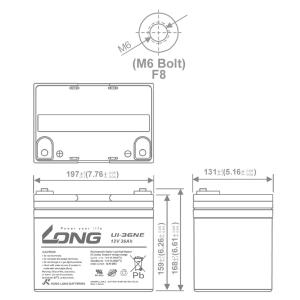 12V 36Ah シールドバッテリー U1-3...の詳細画像4