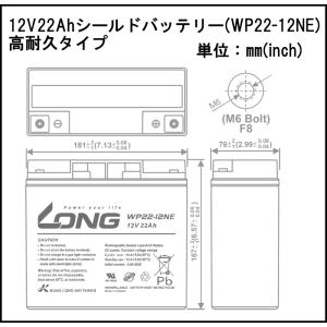 12V 22Ah シールドバッテリー WP22...の詳細画像4
