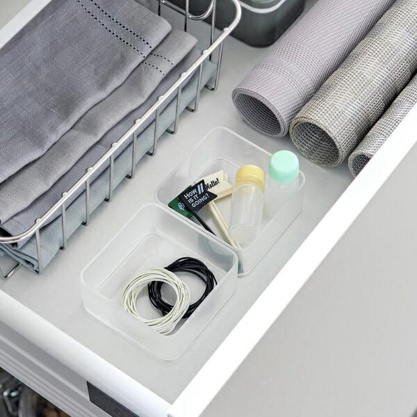 tower 底がクリア　縦横重ねられる引き出し整理収納ケース　タワー　S　2個組み　ホワイト