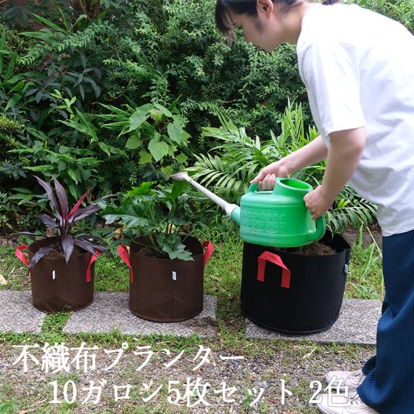 不織布プランター 植木 鉢 園芸 花 野菜 植物 栽培 おしゃれ 不織布ポット フェルト 布鉢 菜園...