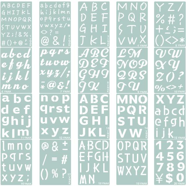 ステンシルシート アルファベット 大 小文字 数字 テンプレート ステンシルプレート 型 メッセージ...