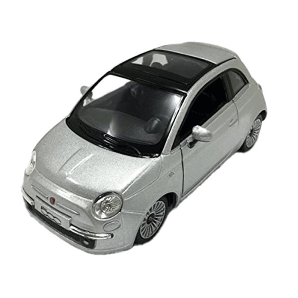 KiNSMART 1/28 2007FIAT500　プルバックミニカー　ダイキャスト製(シルバー)　...