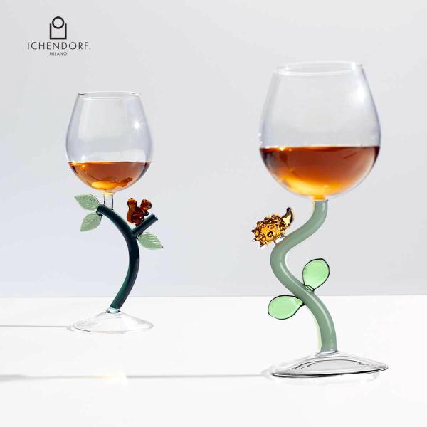 イッケンドルフ ミラノ ワイングラス 2柄 ハリネズミ リス ANIMAL FARM  goblet...