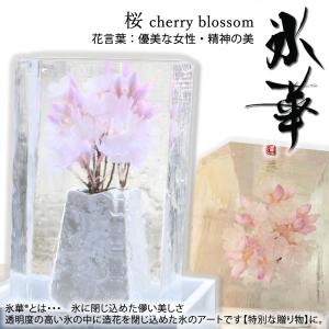 氷華 / 氷中花 「桜」さくら cherry blossom  氷に閉じ込めた儚い美しさ。透明度の高い氷に美しい造花を閉じ込めた氷のアート。花氷 氷柱とも呼ばれます｜yo-ko