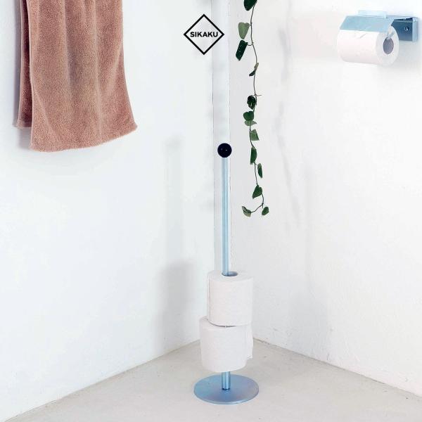 SIKAKU シカク ペーパーストックホルダー トイレットペーパー スチール トイレ収納 キッチン収...