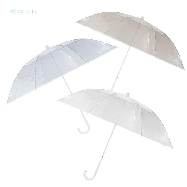 ＋TIC J -Handle Jハンドル 3色 カラーライン 錆びない ビニール傘 透明傘 オールプ...