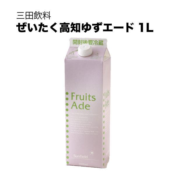 三田飲料 ぜいたく高知ゆず 紙パック 1L 1000ml 送料無料 本州のみ 三田飲料