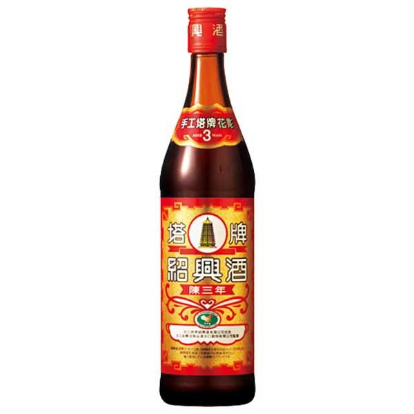 紹興酒 塔牌 花彫 陳三年 16度 瓶 600ml x 12本 ケース販売 送料無料 本州のみ 宝酒...