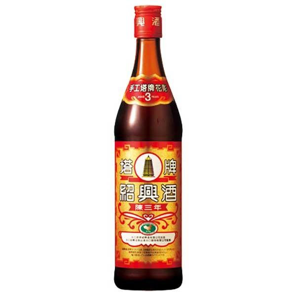 紹興酒 塔牌 花彫 陳三年 16度 瓶 600ml x 12本 ケース販売 宝酒造 中華人民共和国