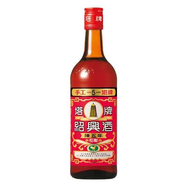 紹興酒 塔牌 花彫 陳五年 16度 瓶 600ml 宝酒造 中華人民共和国