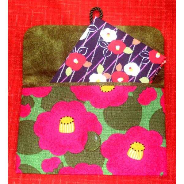 【椿緑】御朱印帳ケース（一冊入れ）