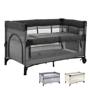 多機能 軽量 ベビーベッド マットレス付 添い寝 プレイヤード 高さ調整 片側開閉 出産祝い ギフトにも最適　折りたたみ＆キャスター付き