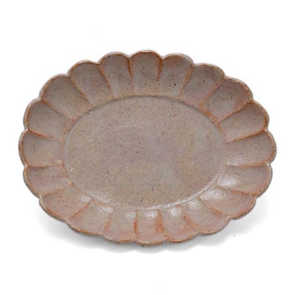 長石釉楕円菊皿・有光武元《小皿・17.0cm》