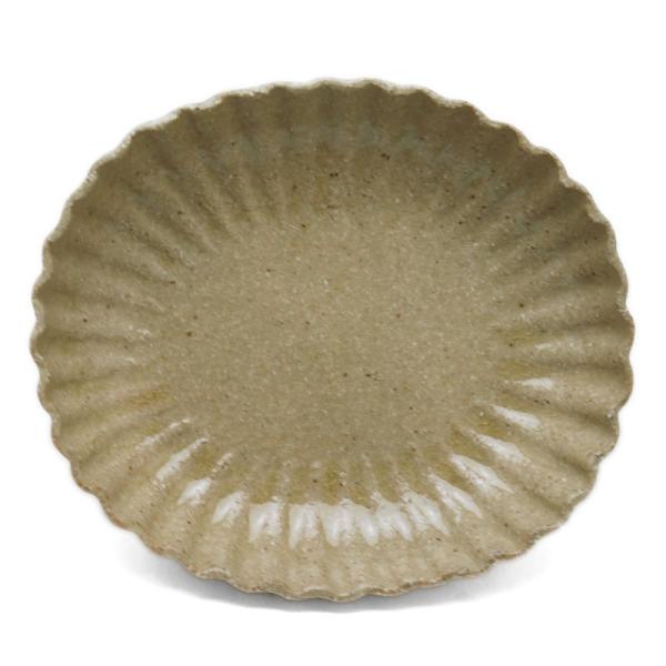 灰釉輪花小判皿・中・有松進《小皿・14.0cm》