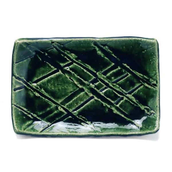 織部長方皿・小・有松進《小皿・19.5cm》