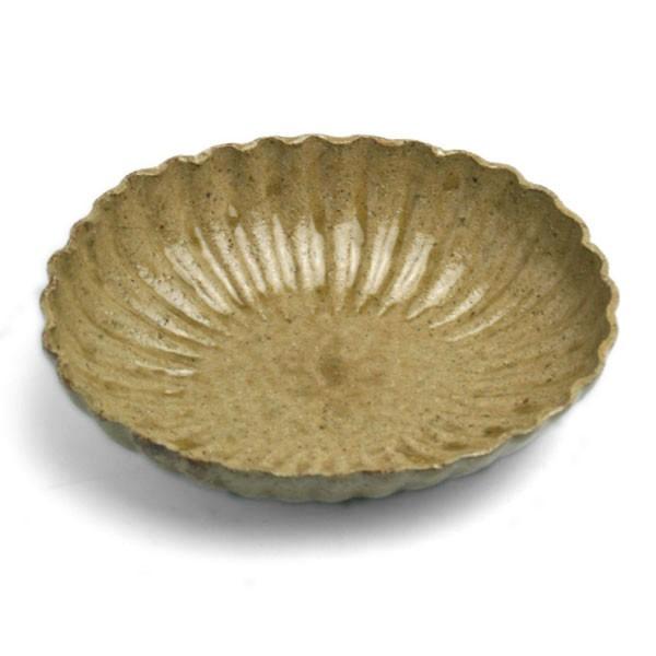 灰釉輪花小判皿・大・有松進《小皿・16.0cm》