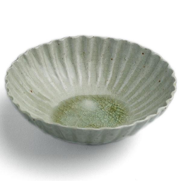 灰釉ビードロ輪花丸鉢・有松進《小鉢・14.5cm》