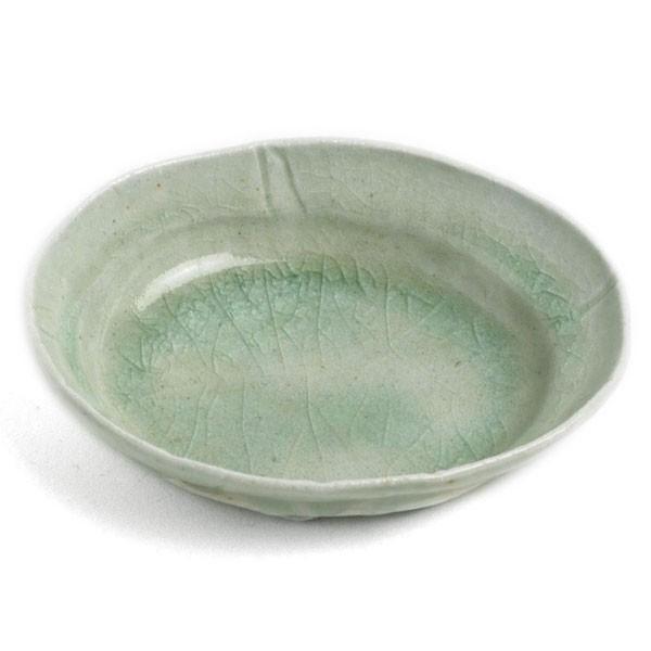 灰釉ビードロ小判皿・小・有松進《小皿・10.5cm》