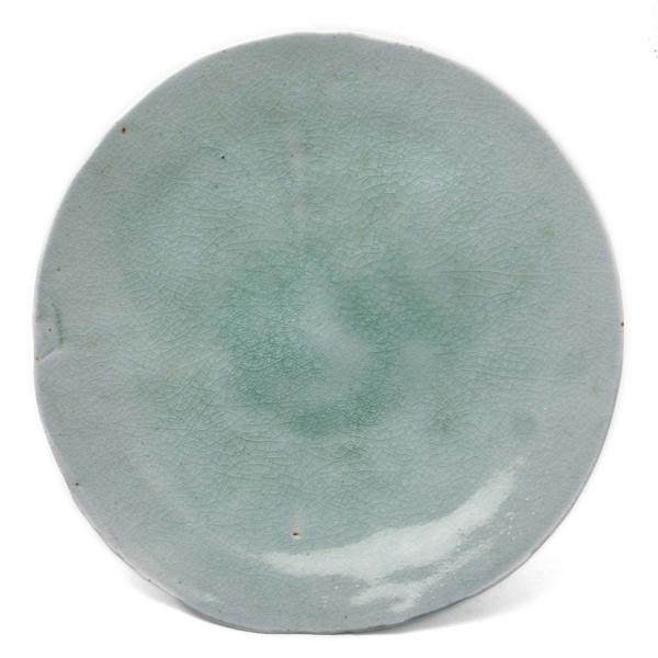 灰釉ビードロ8寸深皿・有松進《大皿・24.0cm》