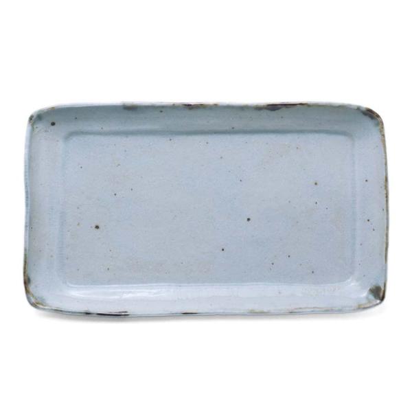 瀬戸焼：錆絵角皿23.5×13.5cm・有松進《中皿・23.5cm》