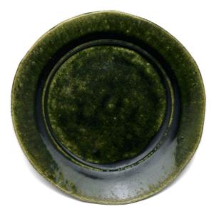 瀬戸焼 中島塩草 「 織部のうつわ 」 6寸 織部皿 プレート 皿 直径約