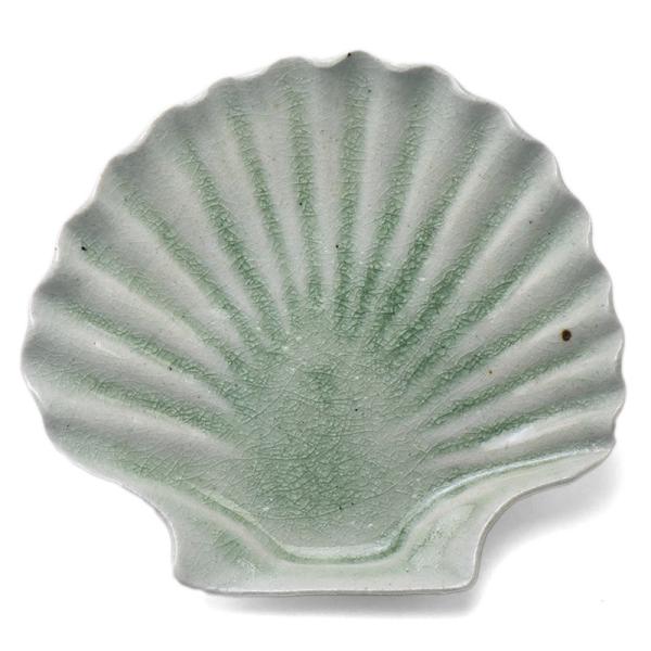 灰釉ビードロホタテ5.5寸皿・有松進《中皿・18.0cm》