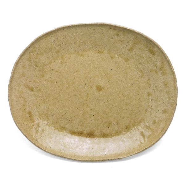 灰釉小判皿23×19cm・有松進《中皿・23.0cm》