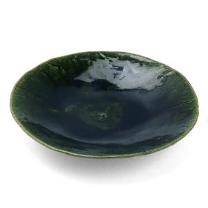 織部焼：総織部：織部7寸◎皿・鍔広・有松進《大皿・21.0cm》 : 和食器