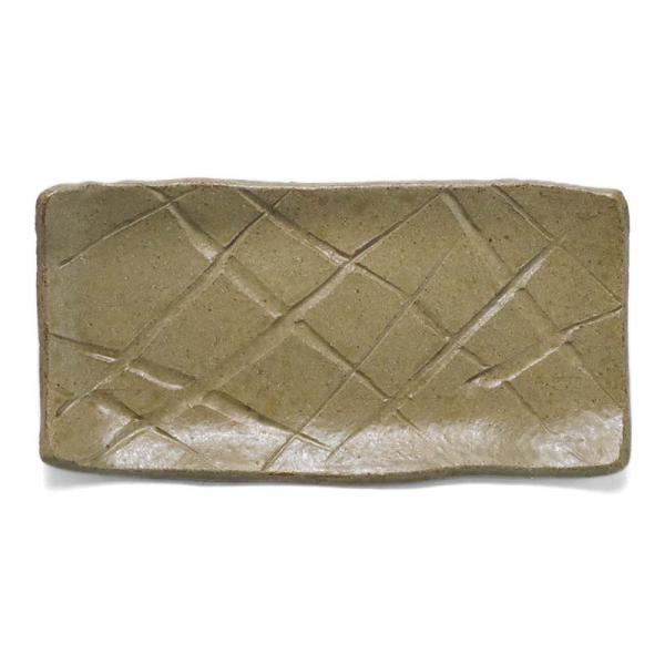 灰釉長方皿・大・有松進《中皿・26.5cm》