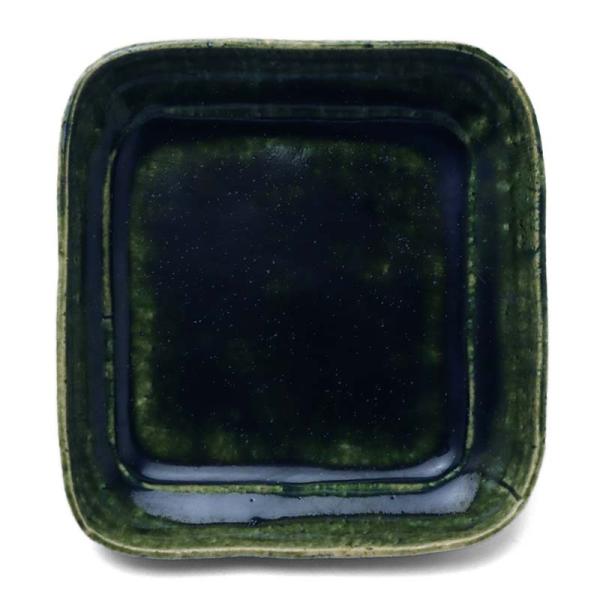 織部焼・総織部：織部11cm角小皿・有松進《小皿＿11.0cm》
