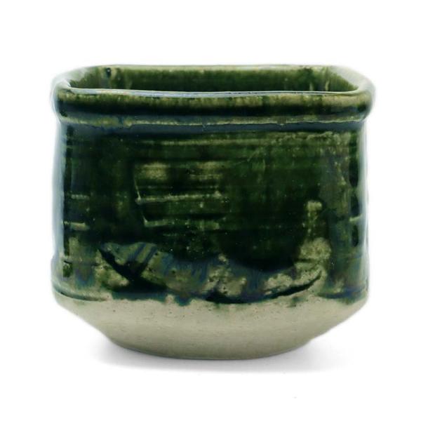 織部焼：織部角小鉢・有松進《小鉢・8.8cm》