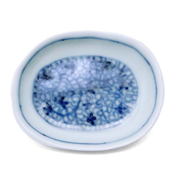 長丸形豆皿・みじん唐草・植山昌昭《豆皿・6.7cm》