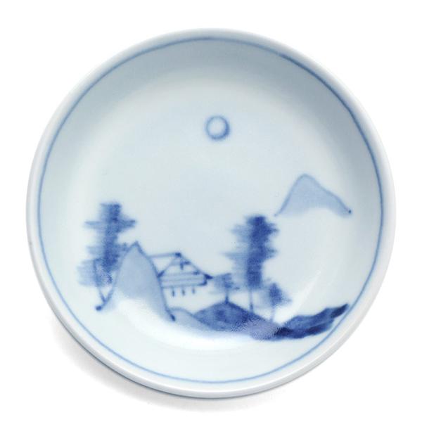 染付小皿・山月文・植山昌昭《豆皿・10.0cm》
